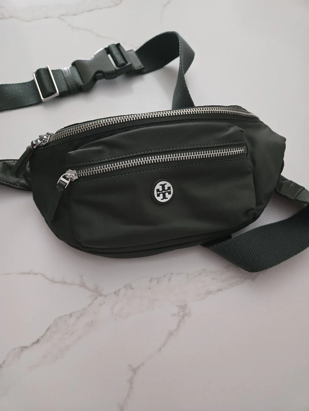 Tory Burch Green Nylon Belt Bag